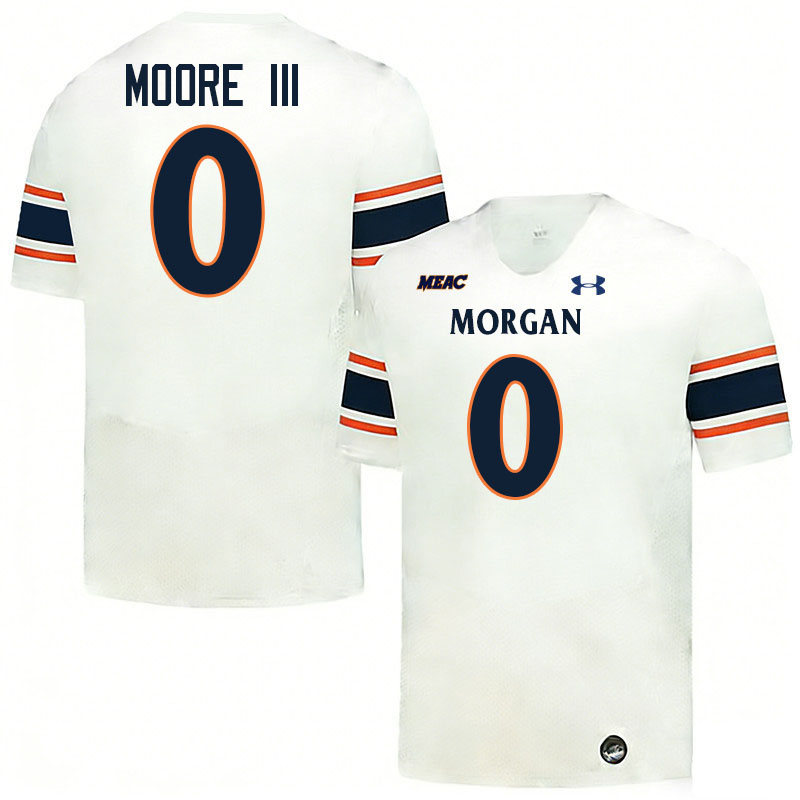 Morgan State Bears #0 Raymond Moore III College Football Jerseys,Uniforms Stitched-White